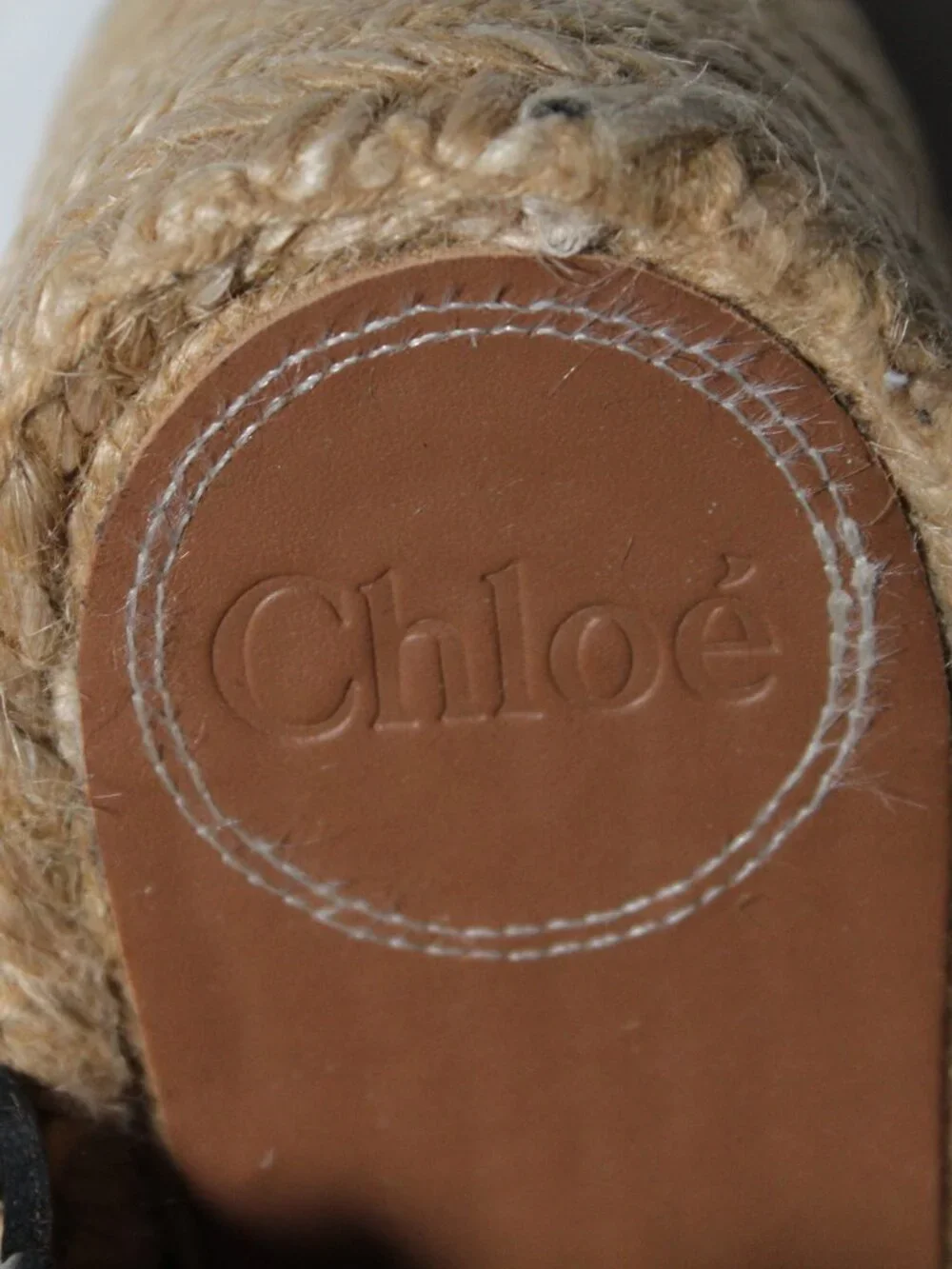 Chloe Chloé Lauren Scalloped Espadrille Sandals Black Slingback Platform 40